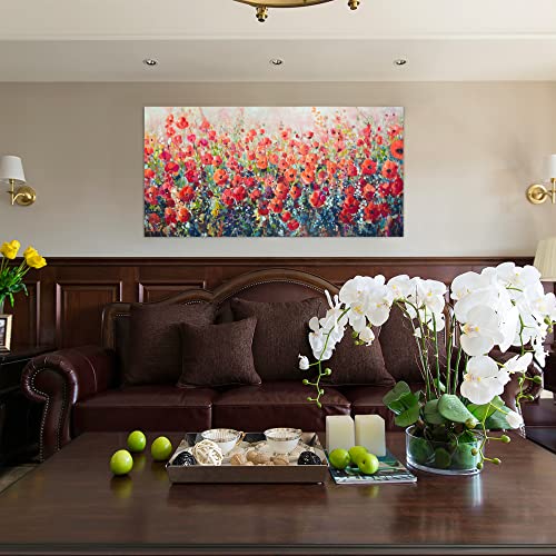 Artplan Floral Oil Wall Painting Handmade(Not Printed) Canvas Wall Art For Bedroom,L48 Xw24 (1 Panel) #TOP1