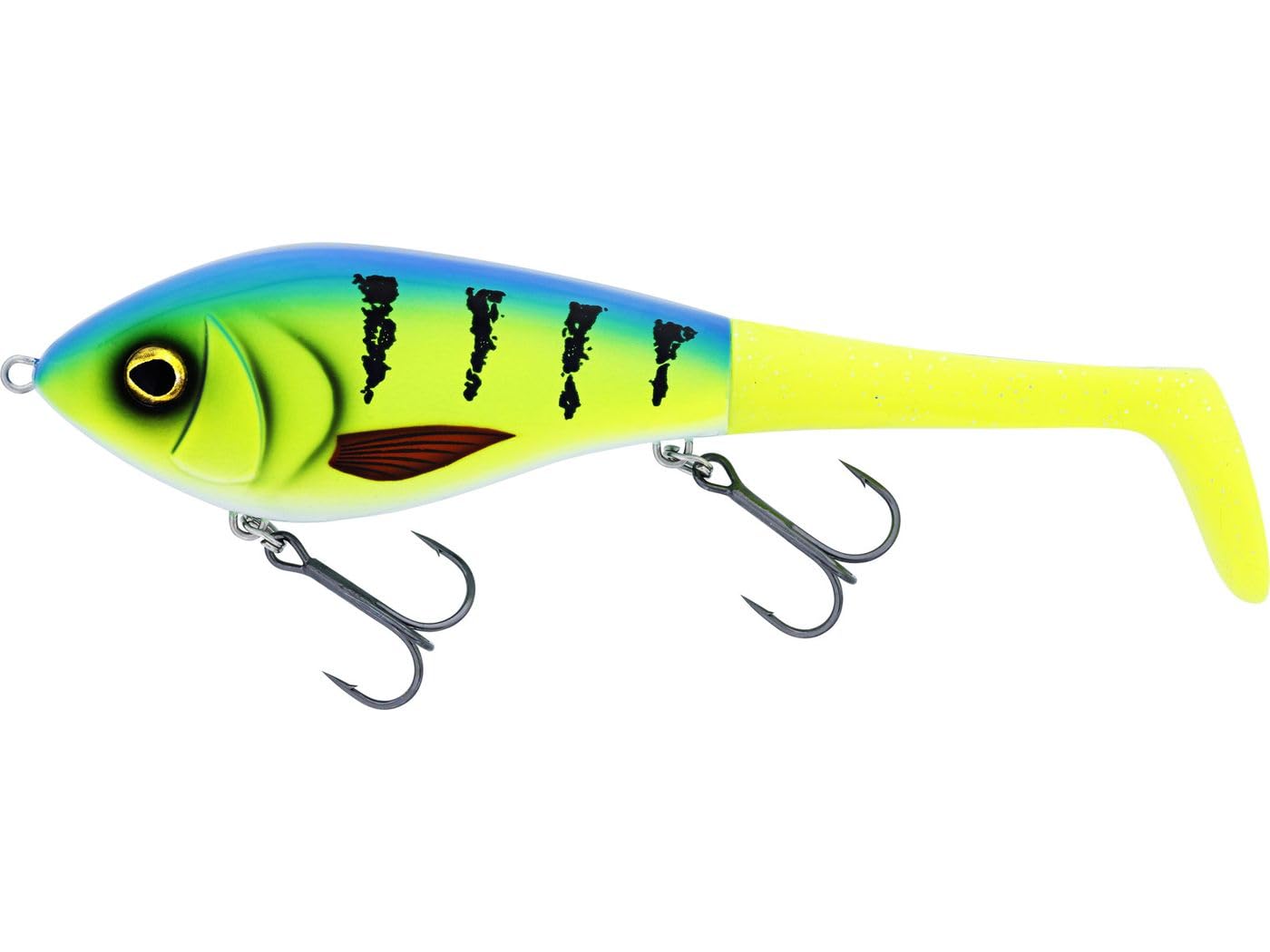 Westin Swim Tail Hybrid 12 cm 62 g Suspending 1 Body 2 Tails Striped Bluegrass
