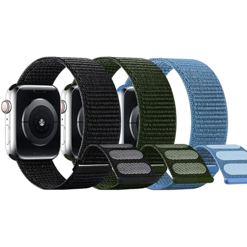 Bracelet iWatch enfants nylon tressé premium vert armée 40mm
