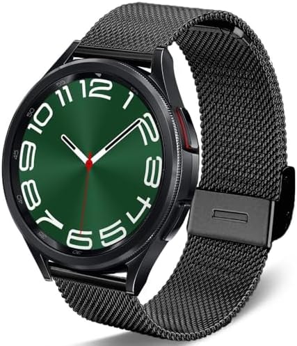 DEALELE Compatible with Samsung Galaxy Watch 6/6 Classic / 5/5 Pro / 4/4 Classic / 3 41mm/Active 2, 20mm Stainless Steel Metal Mesh Replacement Strap for Huawei GT3 42mm / GT2 42mm