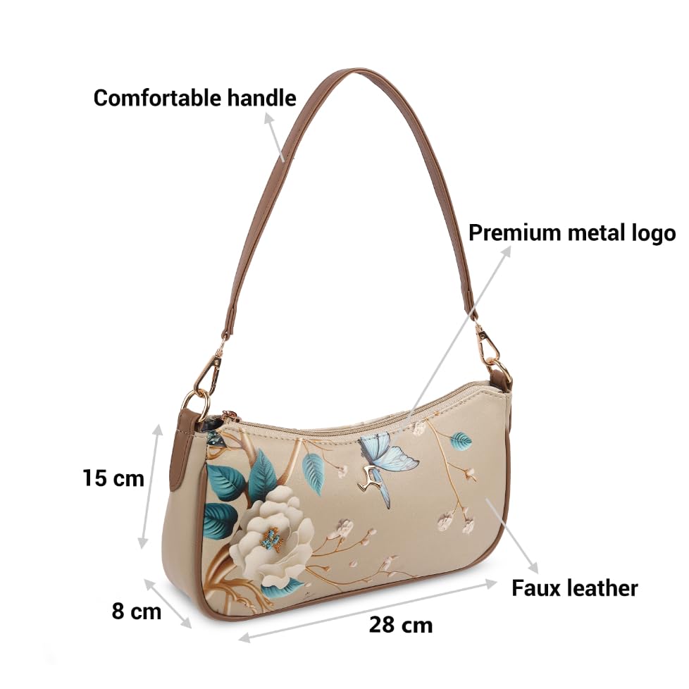 Image of Mochi Women Stylish Faux Leather Floral Shoulder Bag