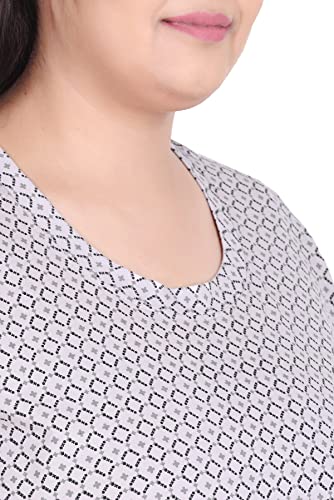 Image of RYSH Women's All-Over Printed Cotton Plus Size Longline T-Shirt with Pockets