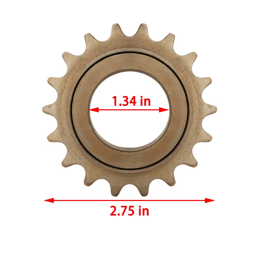 18T 2-Pack 18T Single Speed Bike Freewheel - 1/2 X 1/8 Inch