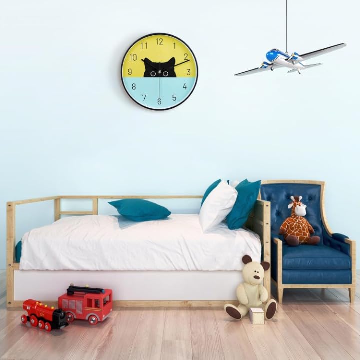 Image of TEKCOOL Wall Clock 12 inch Silent Quartz Decorative Wall Clock Non-Ticking Classic Digital Clock Battery Operated Round Easy to Read Handheld Complete Home /Kitchen /Bedroom(457);