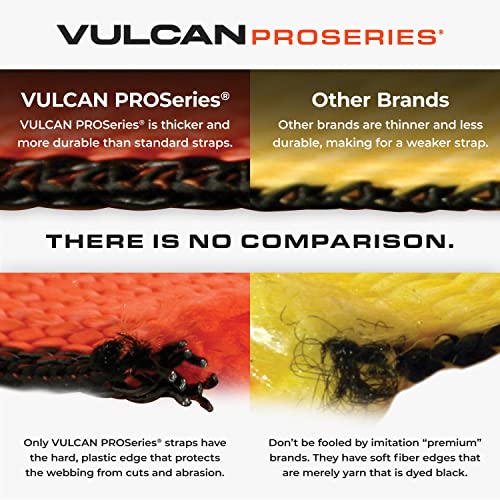 Vulcan Car Tie Down With Snap Hooks - Side Rail - 4 Pack - Proseries - 3,300 Pound Safe Working Load #TOP1
