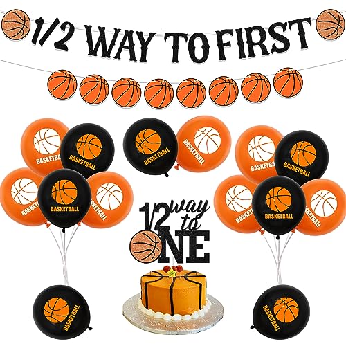 Half Birthday Decorations for Boys - 1/2 Way to First