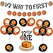 Basketball Half Birthday Decorations for Boys - 1/2 Way to First Banner Cake Topper, Basketball Theme Half Year Birthday Party Supplies with Basketball Garland Balloons