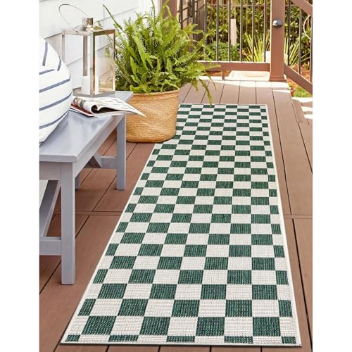 Tapete verde reversible resistente para interior y exterior 2 x 7 ft miniatura 7