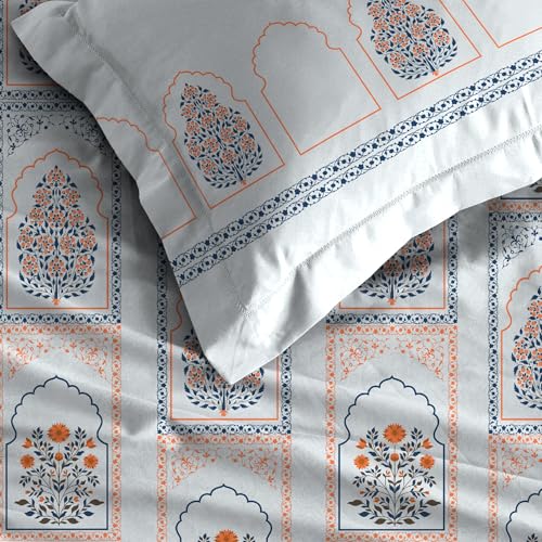 Image of MYTRIDENT Celebration Bedsheet Gifting Collection Double Size - Mehiragrey