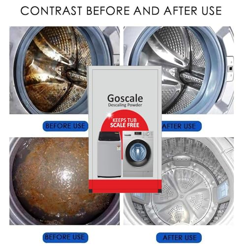 Image of L G Washing Machine Cleaner Descale Powder Descaling Appliance Quick Drum Descale Deep Cleaning for Semi and Fully Automatic Front and Top Load Tub Clean Pouches 100g (Packet Of 5)