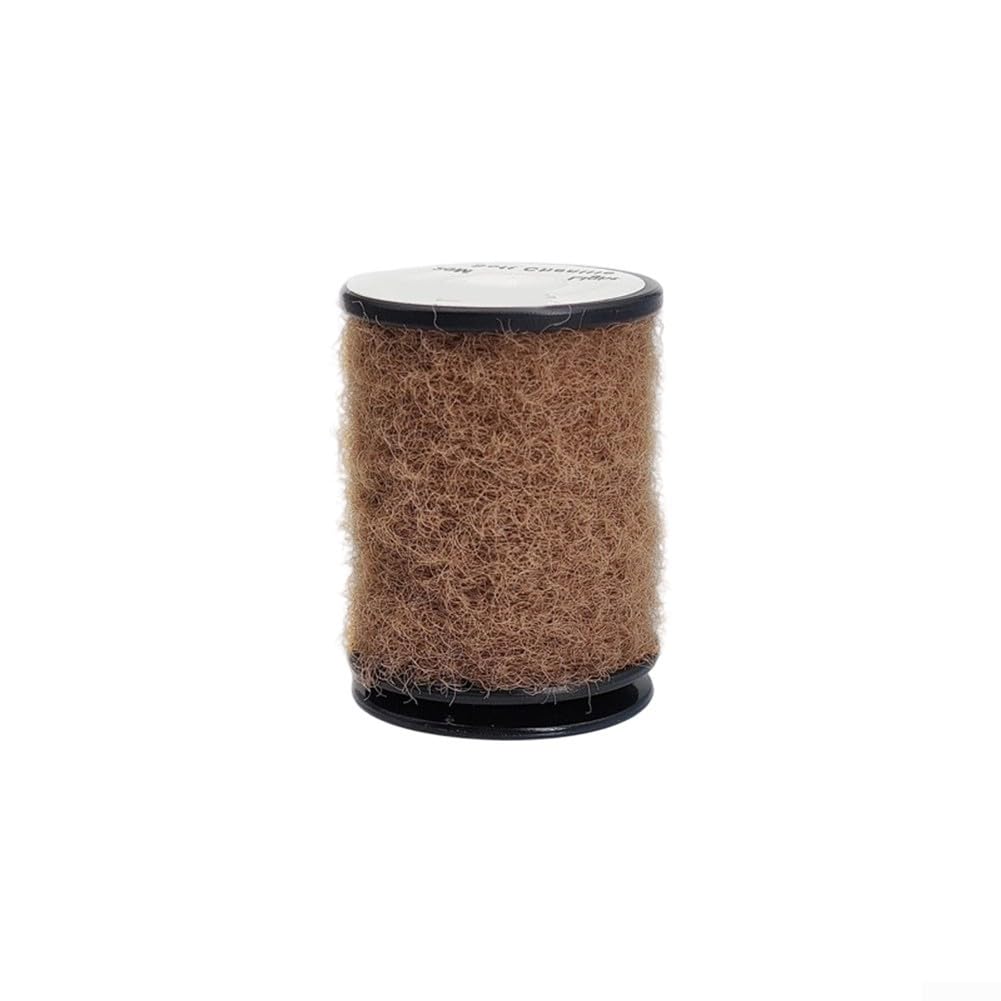 Nymph Body Chenille Fly Tying Materials, 20M Spool DIY Binding Thread, Flexible Hackle Woolly Bugger Body Material, 6 Colors For Trout And Grayling Angling(Brown)