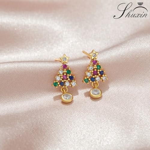 Boucles d'oreilles sapin de Noël hypoallergéniques pour vos repas de fêtes