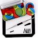 Wax Carving Travel Kit - [EMBLAZIN Series] Nonstick Tin [Fits in Pocket] with Silicone Jar Containers 5ml (2 Units) + Stainless Steel Carving Tool (1) + Mini Carver (1) + Wax Mat 3" x 5" (1)