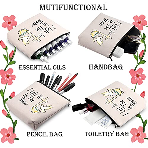 WCGXKO Adult Woman Baptism Gift Baptized I Left It In The Water Zipper Pouch Makeup Bag (I Left It In The Water)4