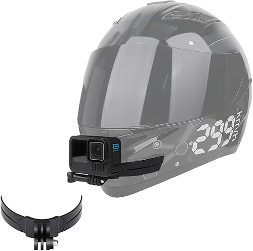 Miniatura 1 de Kits de montaje de barbilla para casco de motocicleta con almohadillas adhesivas curvadas compatibles con GoPro Hero 13, 12, 11, 10, 9, 8, 7,
