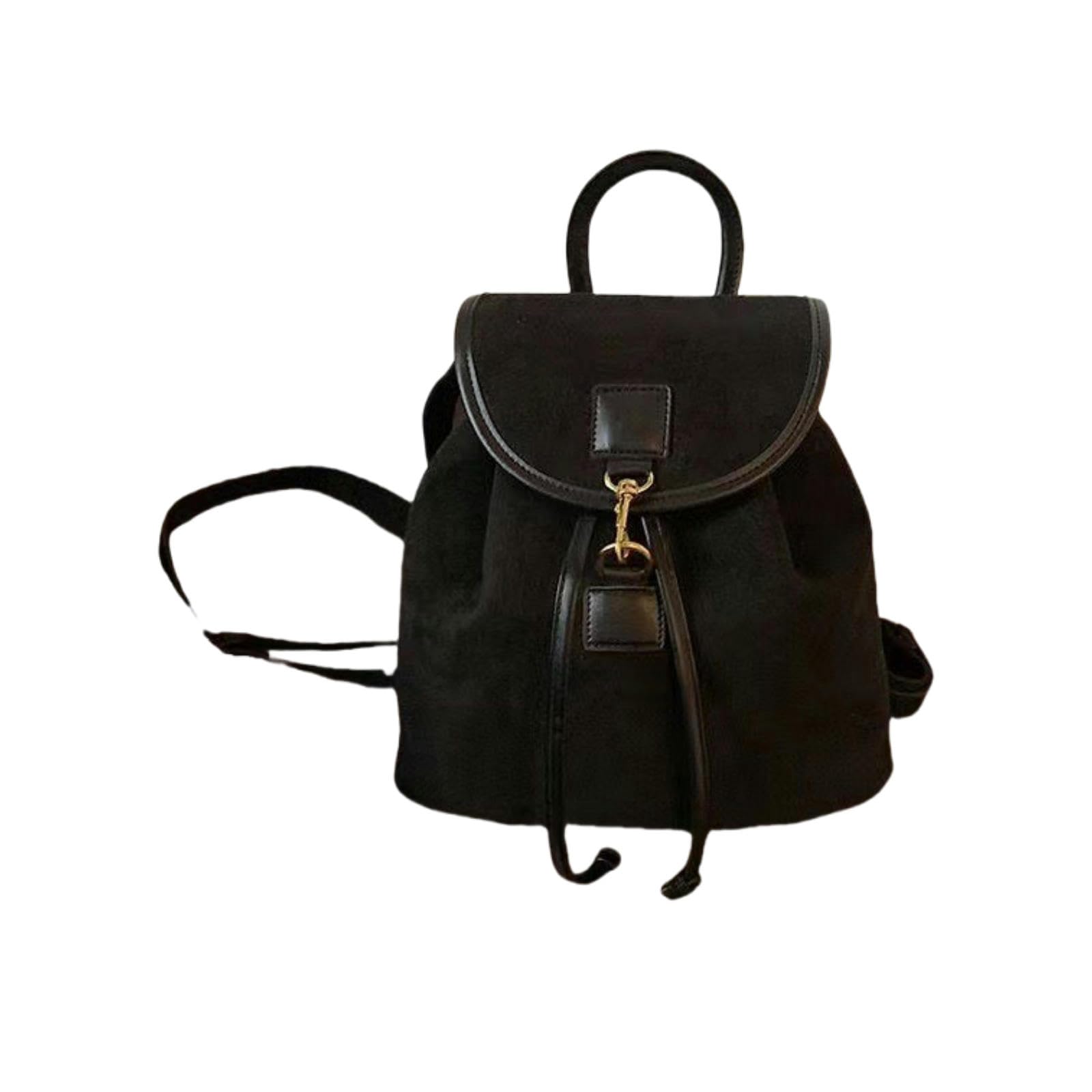 YIMAIWLX Ladies Backpack Ladies Leather Backpack Handbag Vintage Daypack Small Leather Rucksack Handbag Womens Shoulder Bag Work Bag-black