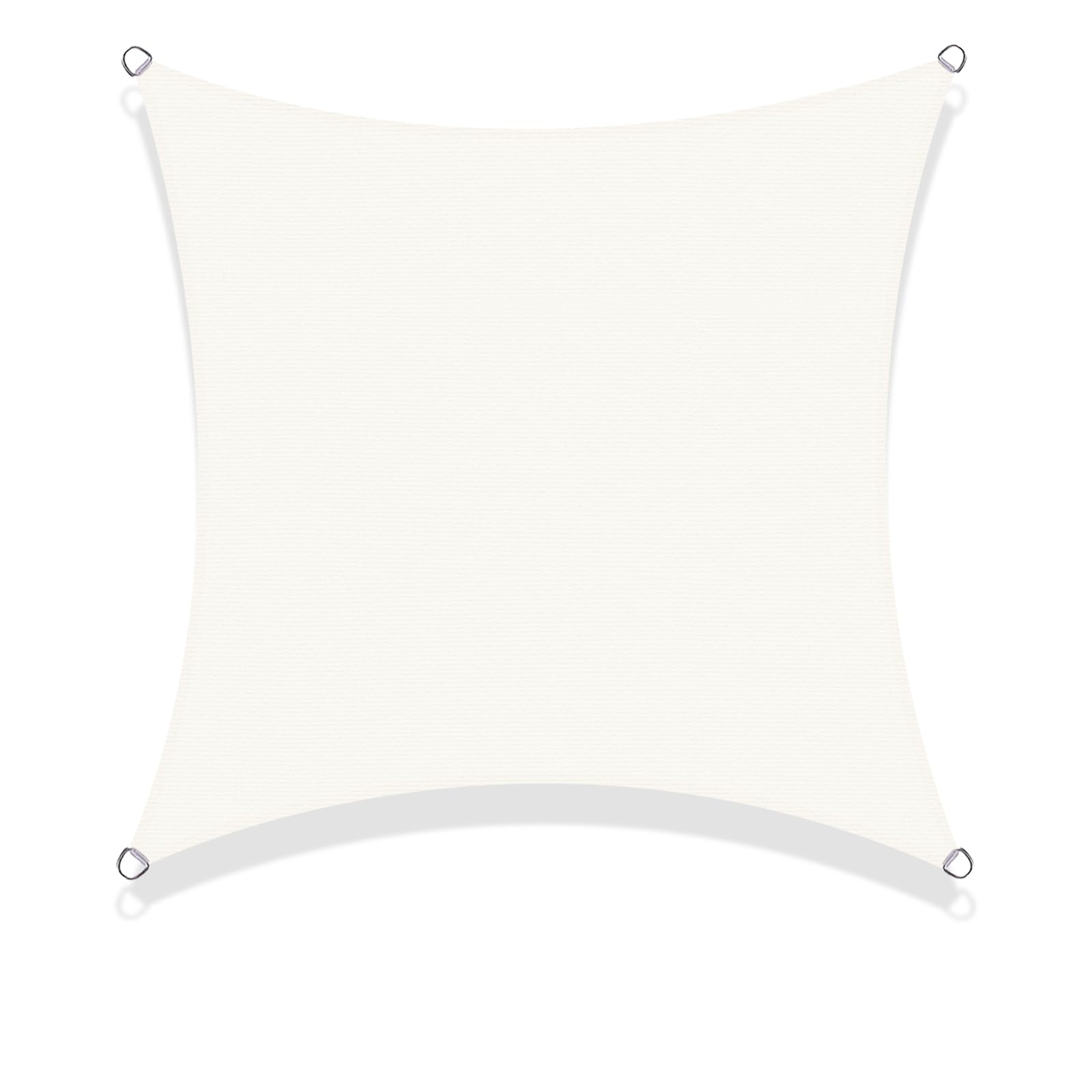 SUNNY GUARD Toldo Vela de Sombra Cuadrado 3x3m HDPE Transpirable protección UV para Patio,Jardín,Exteriores, Terraza, Color Crema