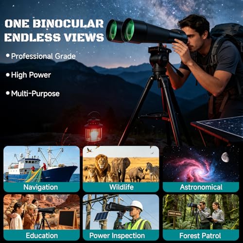 Image of Sogries 25x100 Binoculars for Adults High Powered Large Aperture 100mm Astronomy Binoculars Long Distance Viewing Waterproof Long Range Powerful Binocular for Stargazing Marine Cruise Ship Birding