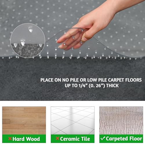 image for 100pointONE Extra Large Office Chair Mat for Carpet, 48