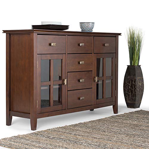 Simplihome AXCRART11-RUS Artisan Solid Pine Wood 54 Inch Contemporary Sideboard Buffet Credenza In Russet Brown Features 2 Doors thumb #3