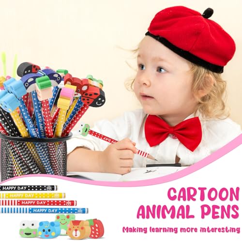 VEYLIN 24 Pieces Pencils with Rubbers Fun Wooden Pencils Set for Kids Party Bag Pencils Class Gifts School Supplies - Image 4