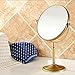 Gecious Antique Brass Makeup Mirror 1X/10X Free Standing 8 Inches 360 Swivel Dual-Sided Tabletop Makeup Mirror, Metal