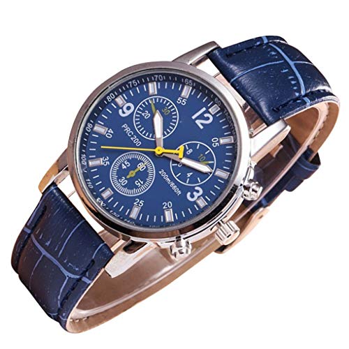 ZYElroy Hommes bracelet en cuir Bracelet en alliage de cas Casual Fitness Boy Montre-bracelet ronde Sport Chronographe