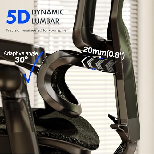 Image of FLEXISPOT ErgoX-PRO Ergonomic Office Chair Black - AeroWeave 5.0 Mesh Seat, 5D Lumbar, 7D Armrests, 4D Headrest, 551LBS Capacity - Office, Gaming, Home
