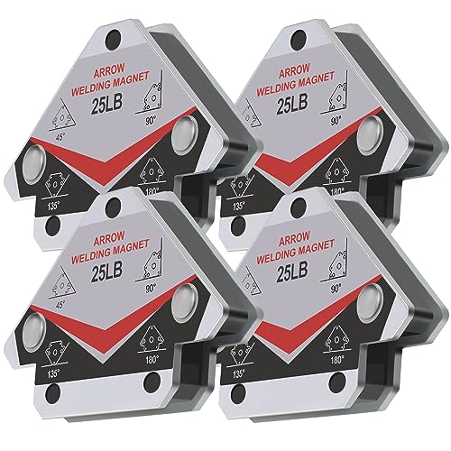 GUTIMORE 25LB Welding Magents Pack of 4 Heavy Duty Angle Holding Magnet Holder