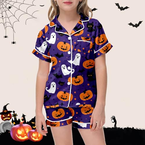Girls Halloween Outfits Casual Round Neck Printed Top and Pants Set for Toddler Kids Comfortable Daily Wear Spring Summer3
