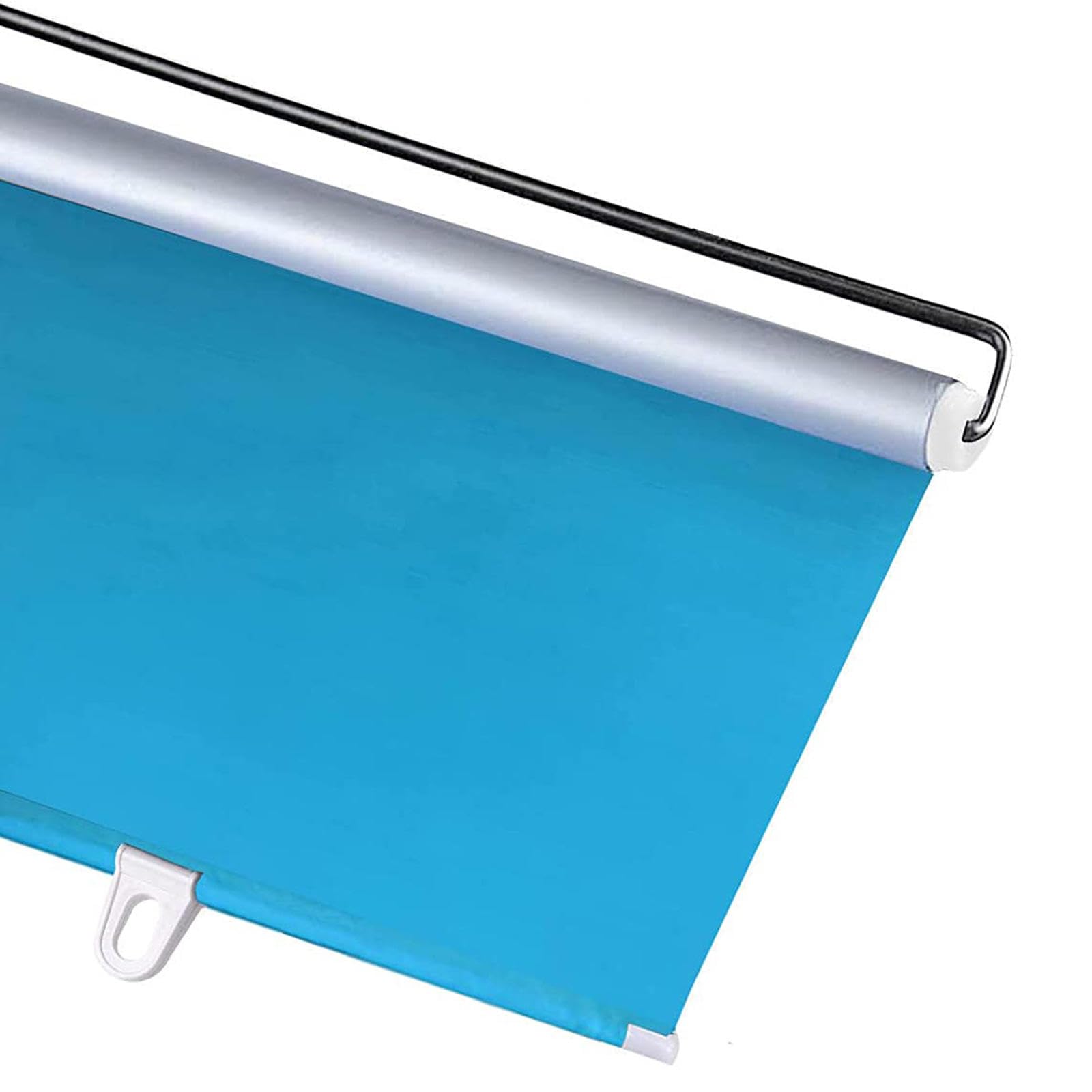 DECAKE Retractable Blackout Roller Blinds,Sunshade Blinds for Home Office Doors Windows,Portable Suction Cup Shades No Drilling,Temporary Blinds,Privacy Curtains,Blue-30×125cm(11.8 * 49.2in)
