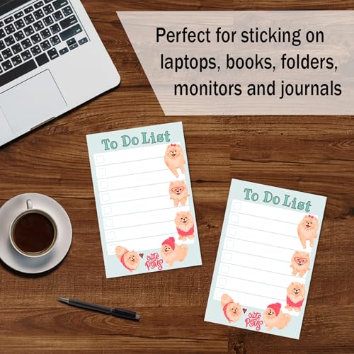 Image of DAILY RITMO Pomeranian Kawaii Sticky Notepad to Do List | Pomeranian Dog Lover Gifts for Women | Office School Supply Sticky Notes 4 inchx6 inch 50 Pages