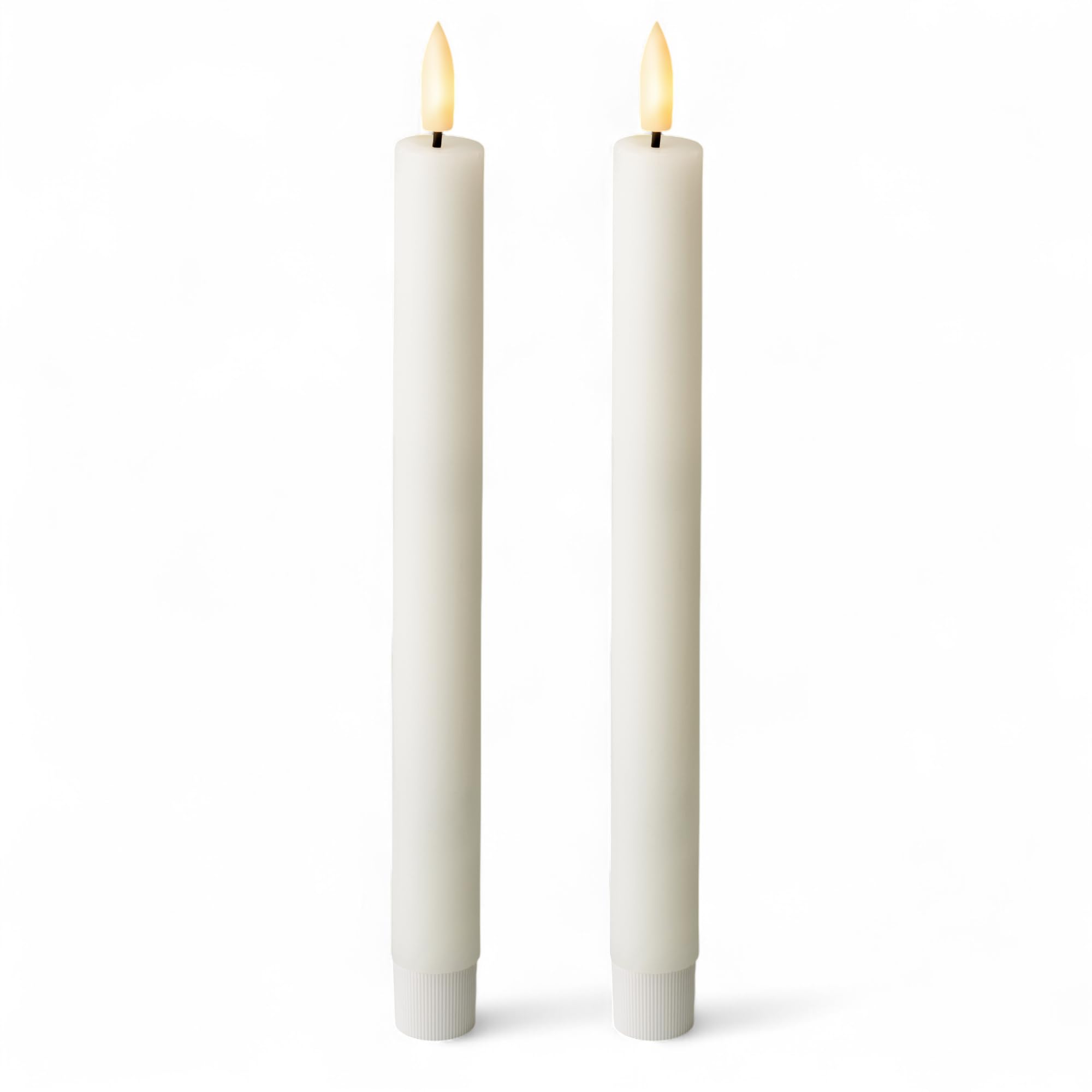 MIJOMA LED Real Wax Candle with Realistic Flame, Timer and Battery Operated, Indoor LED Candle with Warm White Light, Natural Look (Caramel - Vertical Groove Pattern, Diameter 2 cm x 24 cm) — image 1