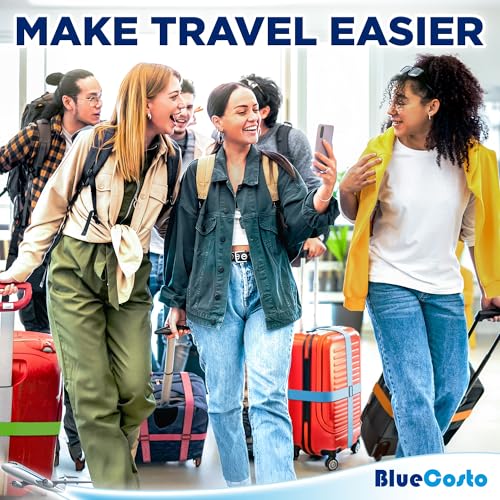 Image of Luggage Straps for Suitcases TSA Approved - Neon Green, 4 PK - Premium Nylon Belts for Suitcase, Briefcase & Travel Bag - Adjustable Strap Length 46 inch - 78 inch