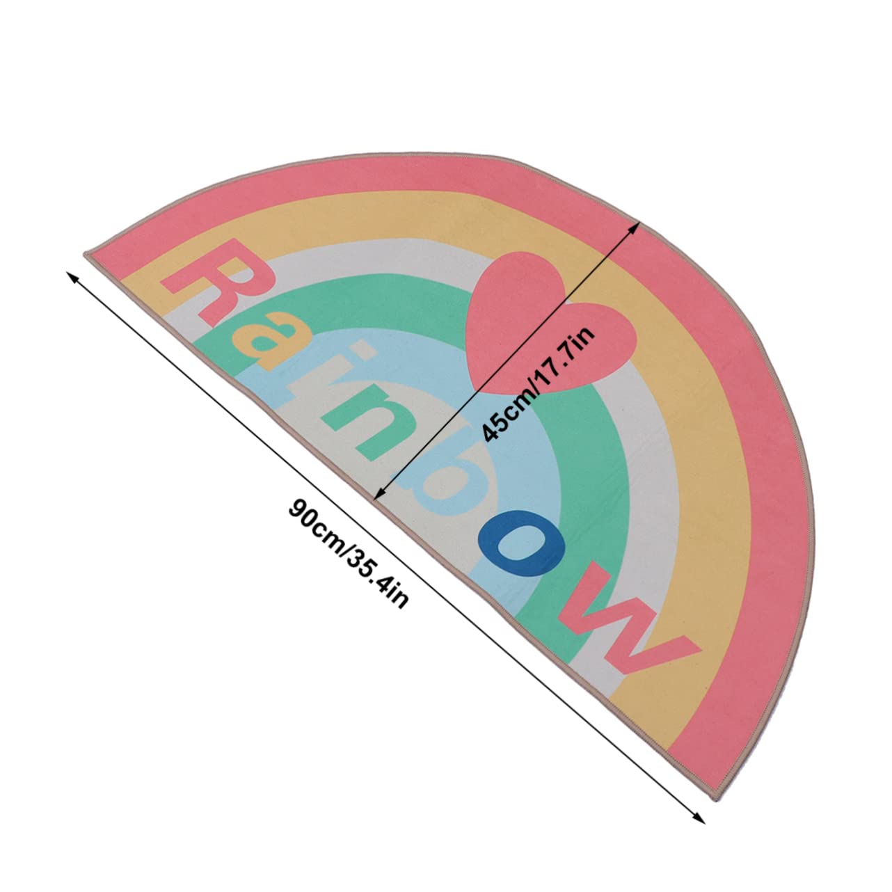 CIYODO Non-Slip Half Round Pad Kitchen Bathroom Mat Rainbow Pattern Safe for Home Use