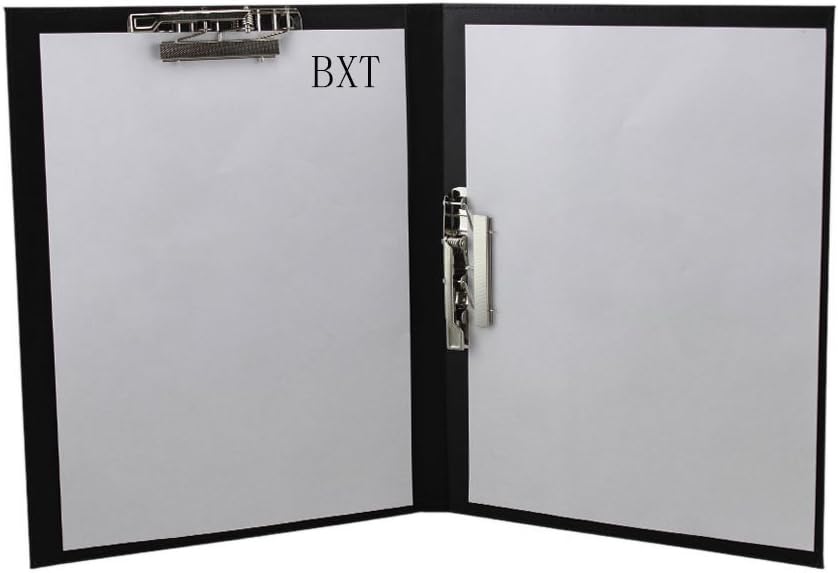 Clobeau Upscale Leather A4 Lever Arch File Cover Clipboard Paper Documents Storage Folders Binder Clip Portfolio Writing Board Pad Tablet Project File Folder with Double Paper Clips Office Stationary