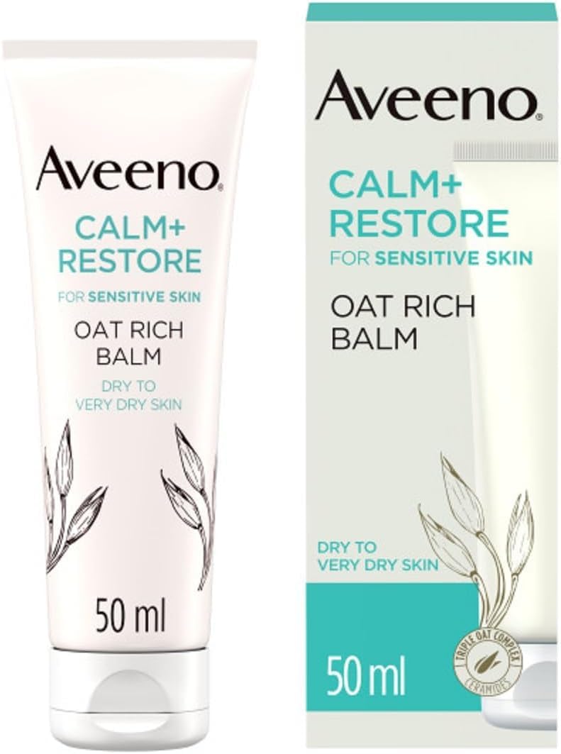 Aveeno Face Calm+Restore Rich Oat Moisturising Balm (1x 50ml), 24-Hour Hydration Face Moisturiser with Triple Oat Complex, (packaging may vary)