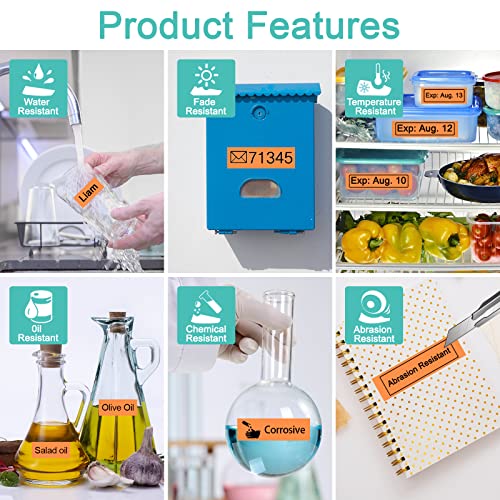 Nineleaf 2 Pack Compatible For Brother P-Touch Tzeb41 Tz-B41 Tzb41 Tze-B41 3/4" 0.7 Inch X 16.4 Ft(5M) Black On Fluorescent Orange Laminated Tze Tz Label Tape Use In Pt-E550 Pt-D600 Pt-D400 Pt-P710Bt #TOP4