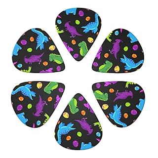 FUCVNPZ Lot de 6 médiators en celluloïd, motif dinosaure, fins, moyens et lourds pour guitares acoustiques, électriques… - Les Beatles, Paul McCartney, John Lennon, RIngo Starr, George Harrison FUCVNPZ Lot de 6 médiators en celluloïd, motif dinosaure, fins, moyens et lourds pour guitares acoustiques, électriques… – Image 2