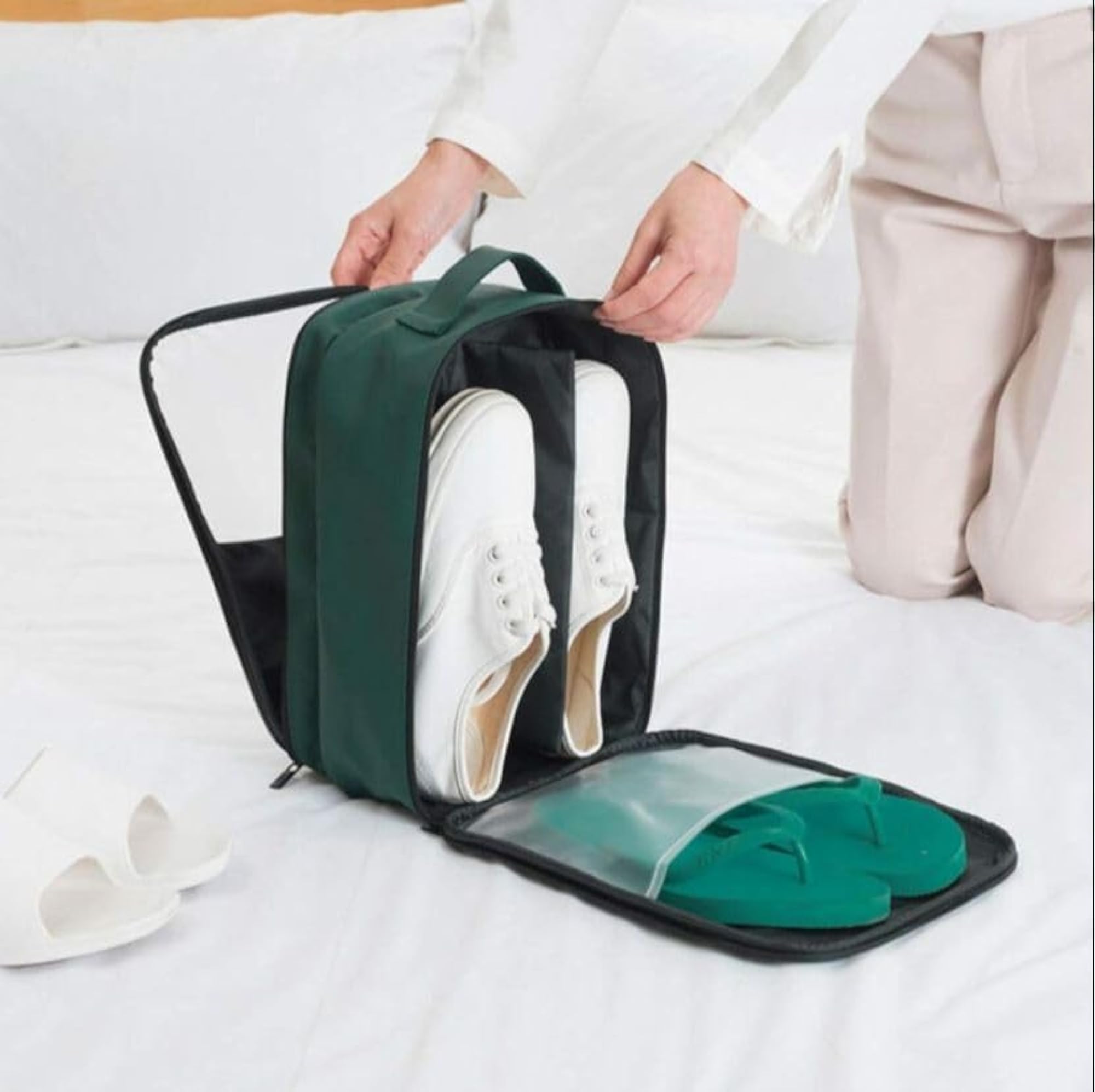 Foldable Footwear Carrier Bag, Compact Shoe Organizer