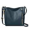 Fossil-Womens-Tara-Leather-Crossbody-Purse-Handbag Fossil Women's Tara Leather Crossbody Purse Handbag, Vintage Indigo