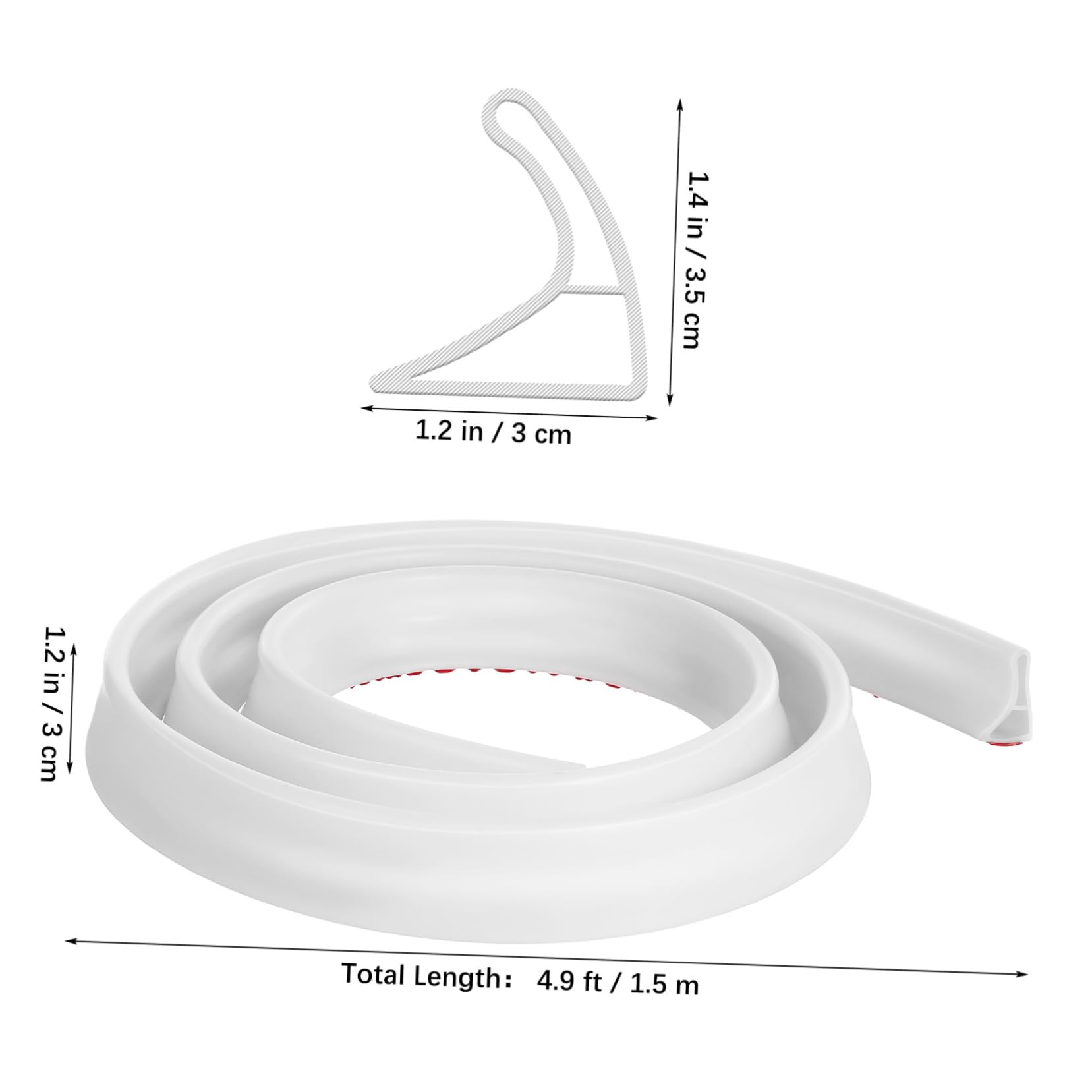 WHAMVOX Shower Water Stopper Strips Kitchen Sink Water Barrier Flexible Silicone 150cm