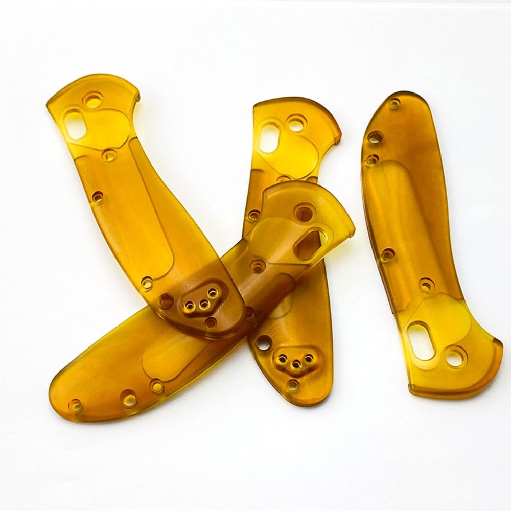 1 paio di impugnature di ricambio trasparenti PEI in polieterimmide progettate per Benchmade Griptilian 551 550 fai da te maniglie patch (viti incluse)