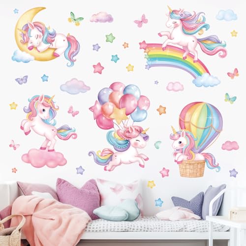 Vinilos decorativos unicornio y arcoíris para pared miniatura 1