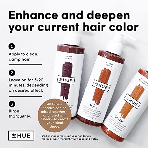 Dphue Gloss+ - Auburn, 6.5 Oz - Color-Boosting Semi-Permanent Hair Dye & Deep Conditioner - Enhance & Deepen Natural Or Color-Treated Hair - Gluten-Free, Vegan #TOP2