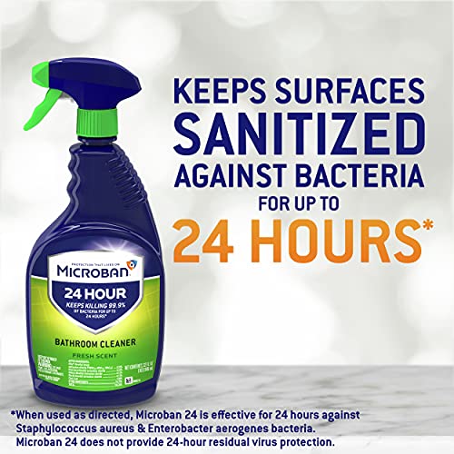 Microban Disinfectant Spray, Bathroom & Floor Cleaner, 24 Hour Sanitizing And Antibacterial Spray, Fresh Scent, 22 Fl Oz (Pack Of 4) #TOP3