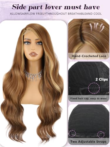 NOSTALGIA Right Side Part Body Wave Synthetic Wig, Honey Blonde - image 4