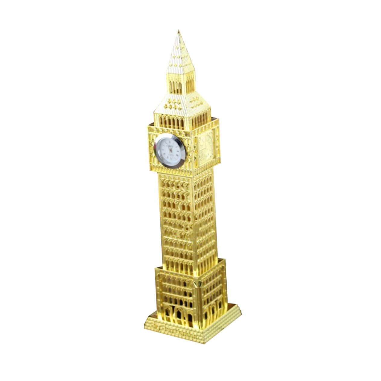 Reloj decorativo estilo Londres PRETYZOOM adorno de metal dorado retro para fiestas