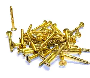 BRASK Brass Screws CSK Single Slotted 30 MM X 7 MM (1.2 INCH) (Pack of 25 PCS)