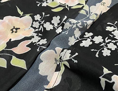 Image of FINOCEANS Womens Floral Chiffon Kimono Cardigans Loose Beach Cover Up Half Sleeve Tops